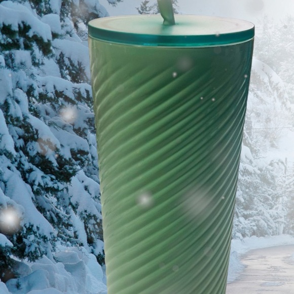 Starbucks Mint Green Swirl Cup Stainless Steel Cold Tumbler 24oz Insulated New - Picture 11 of 15